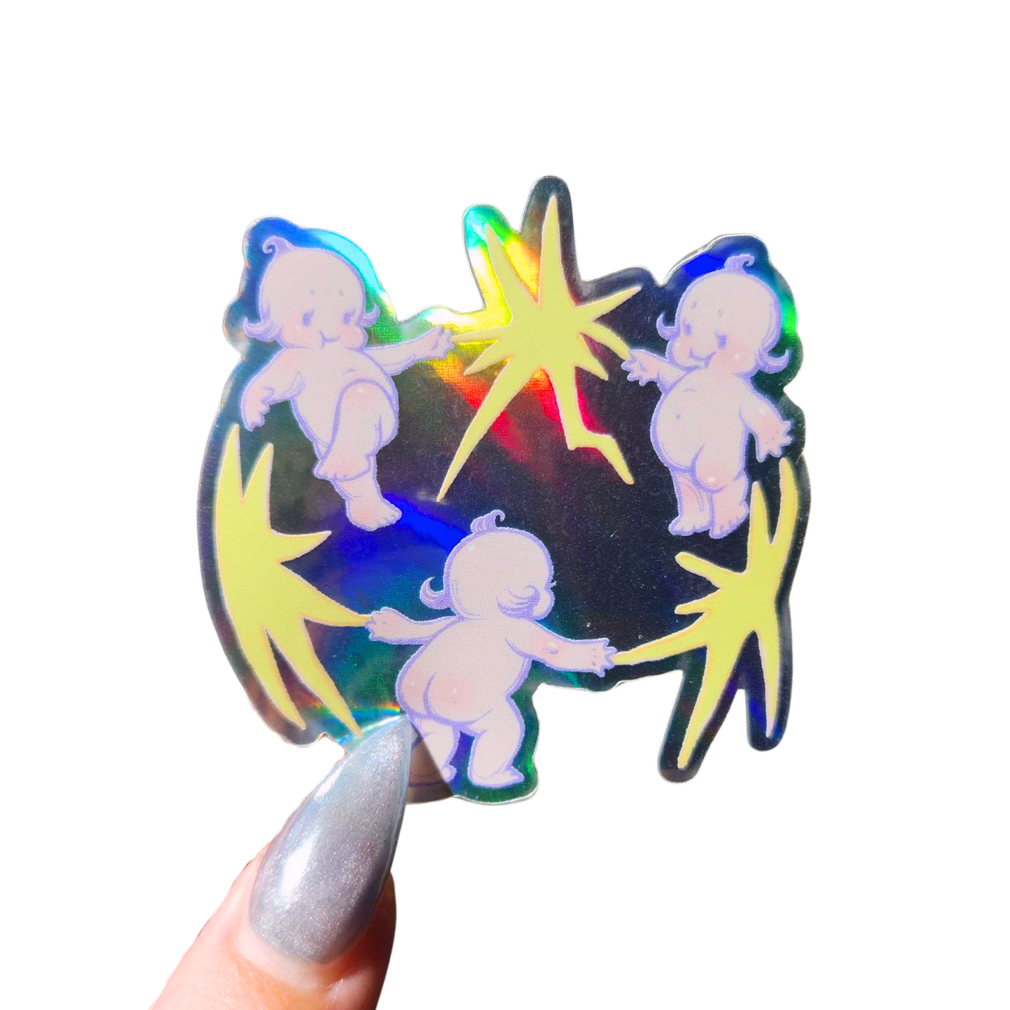 Holographic Starchildren Sticker
