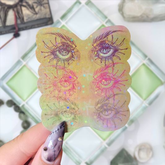 Triple Eyes Holographic Sticker