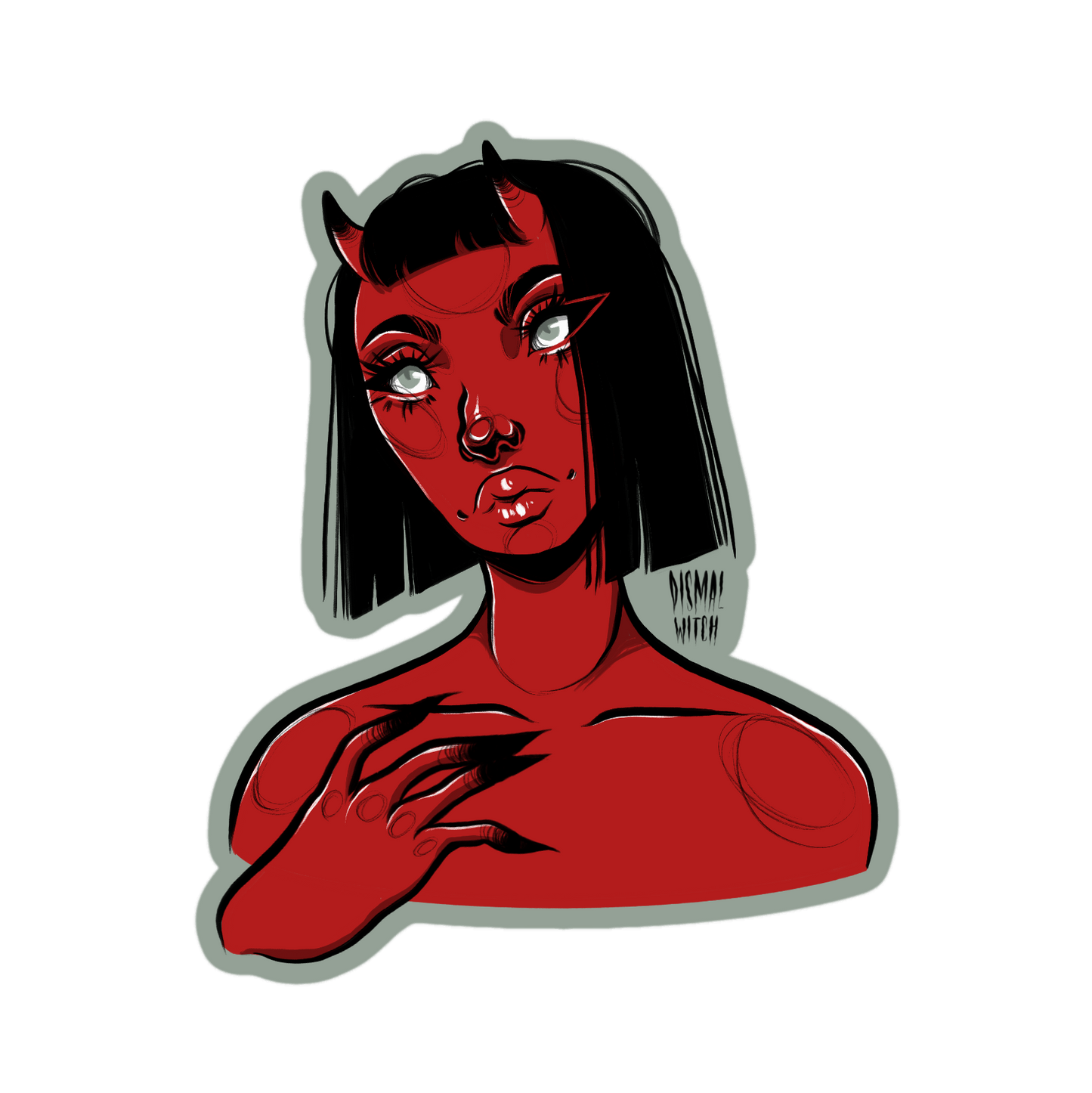 Pondering Demon Sticker