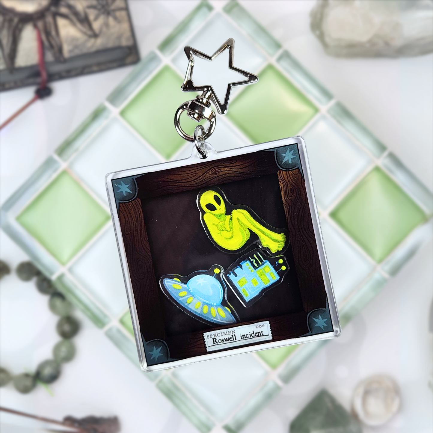 Roswell Incident Shaker Keychain