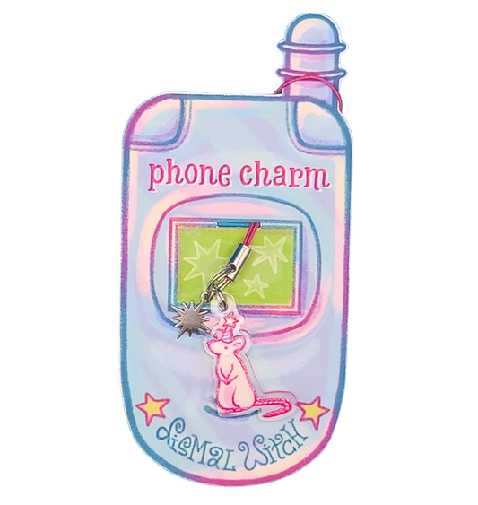 Party Rat Phone Charm