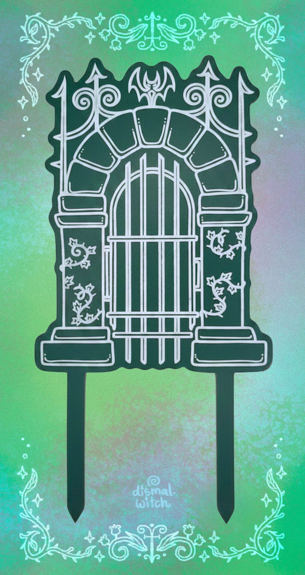 Graveyard Gate Acrylic Plant Stake