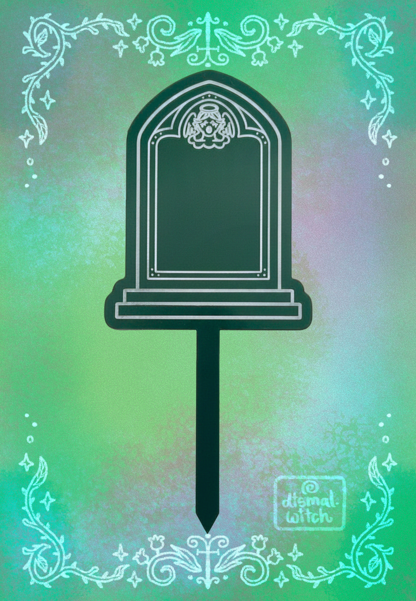 Cherub Gravestone Acrylic Plant Stake