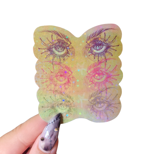 Triple Eyes Holographic Sticker