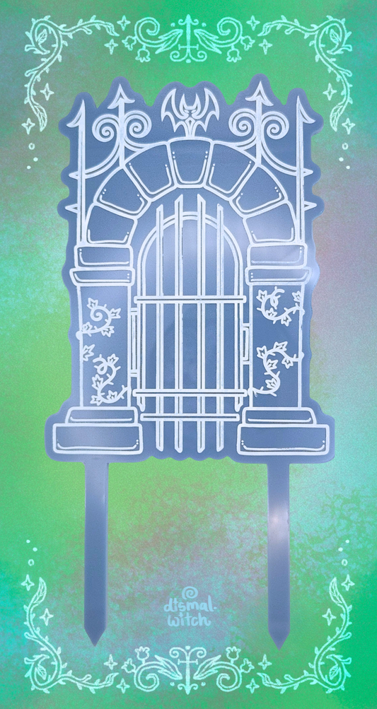 Graveyard Gate Acrylic Plant Stake