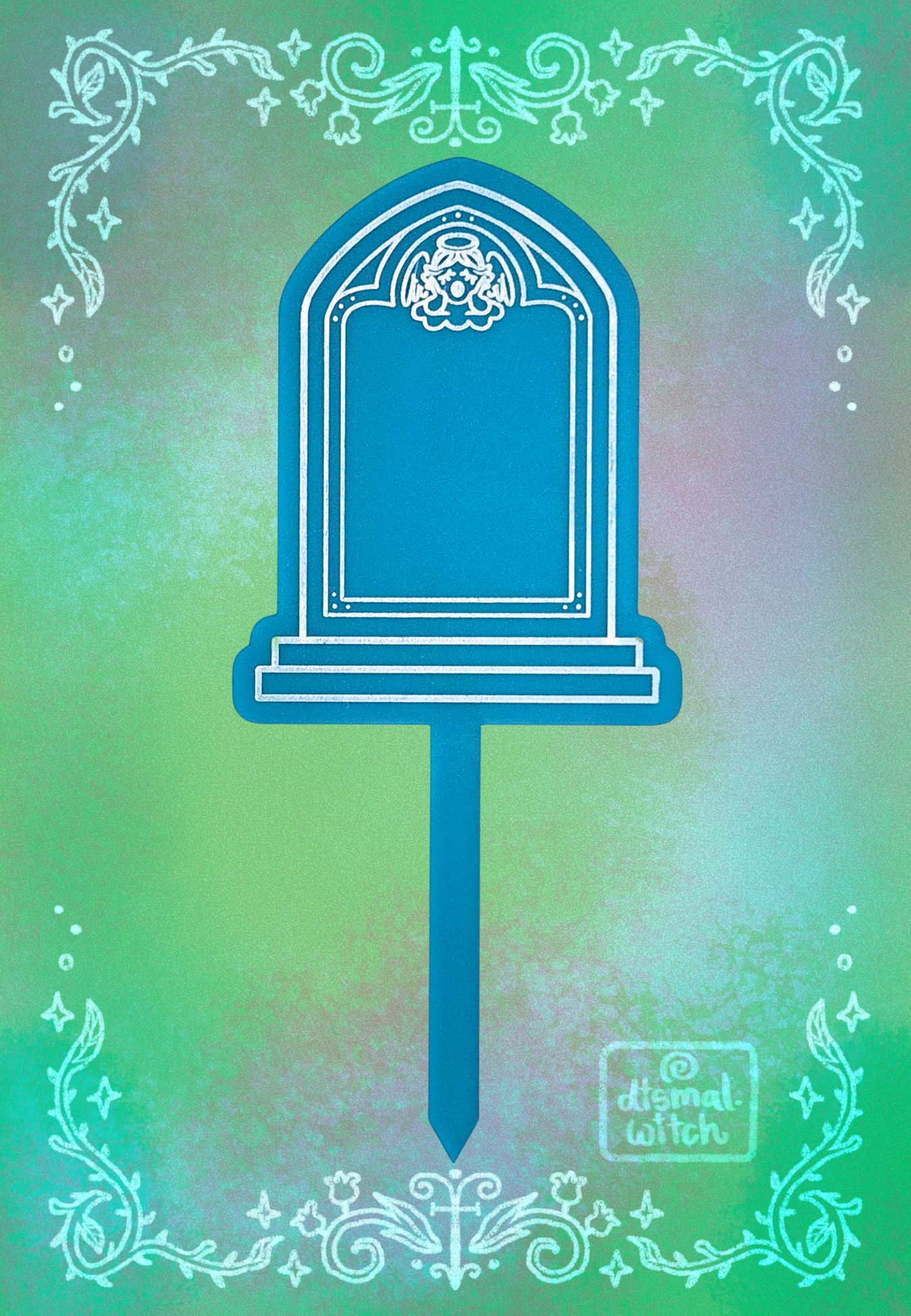 Cherub Gravestone Acrylic Plant Stake