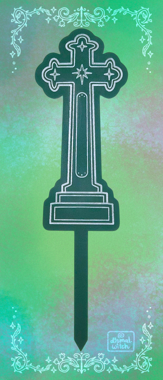 Cross Gravestone Acrylic Plant Stake
