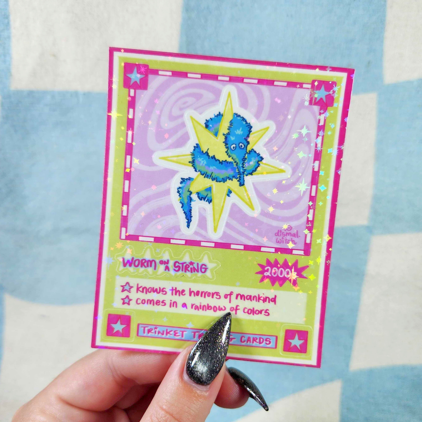 Trinket Trading Cards: Worm on a String