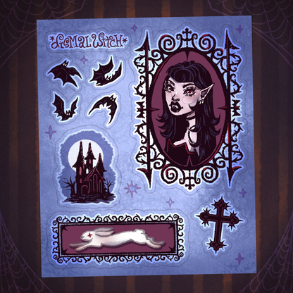 Vampire Vixen Mini Sticker Sheet