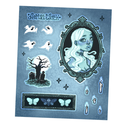 Ghost Girl Mini Sticker Sheet