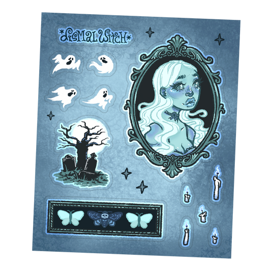 Ghost Girl Mini Sticker Sheet