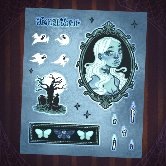 Ghost Girl Mini Sticker Sheet
