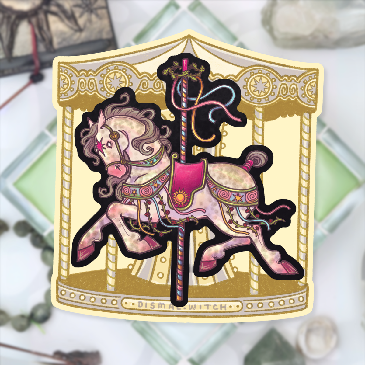 Beltane Carousel Horse Sticker
