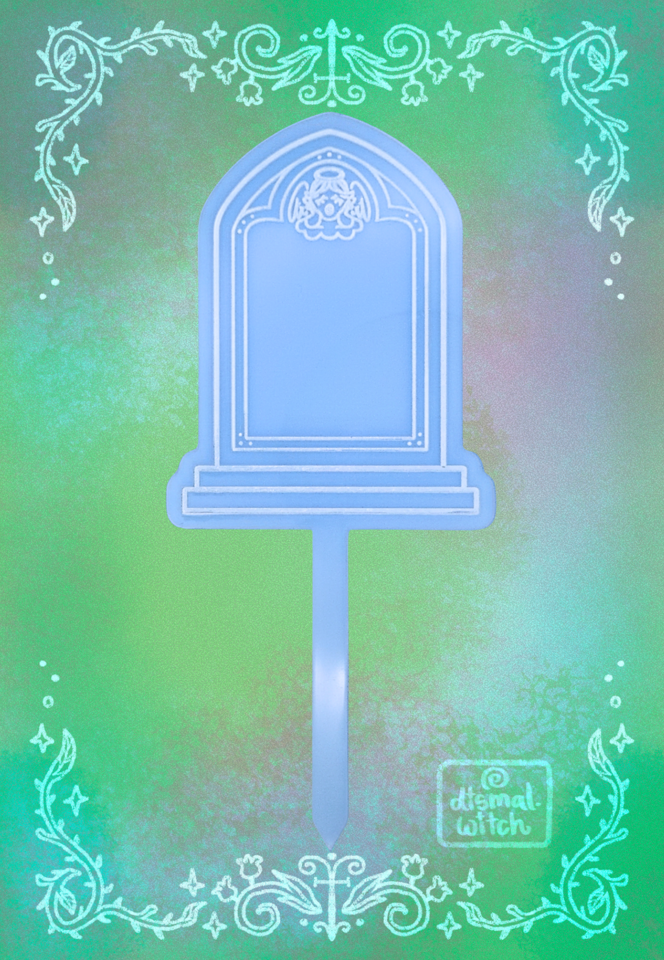 Cherub Gravestone Acrylic Plant Stake