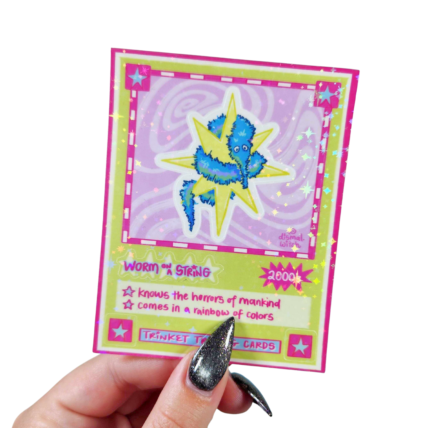Trinket Trading Cards: Worm on a String