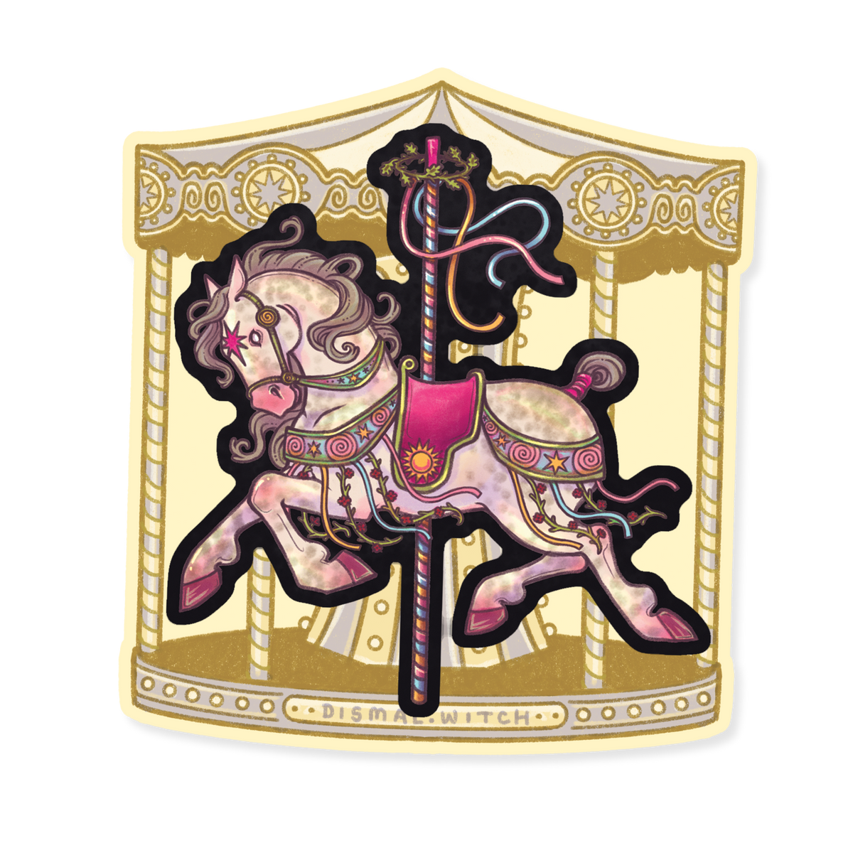 Beltane Carousel Horse Sticker