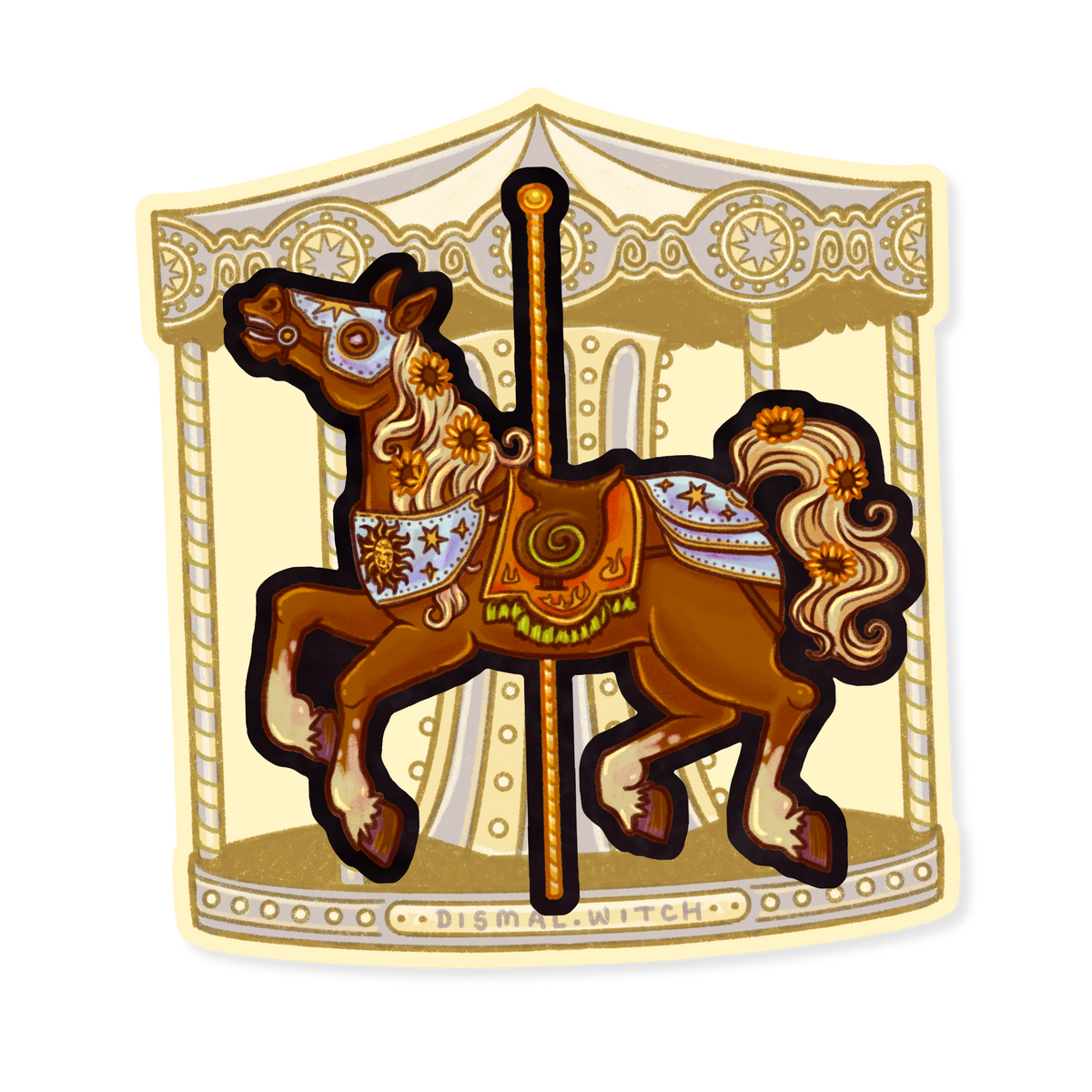 Litha Carousel Horse Sticker