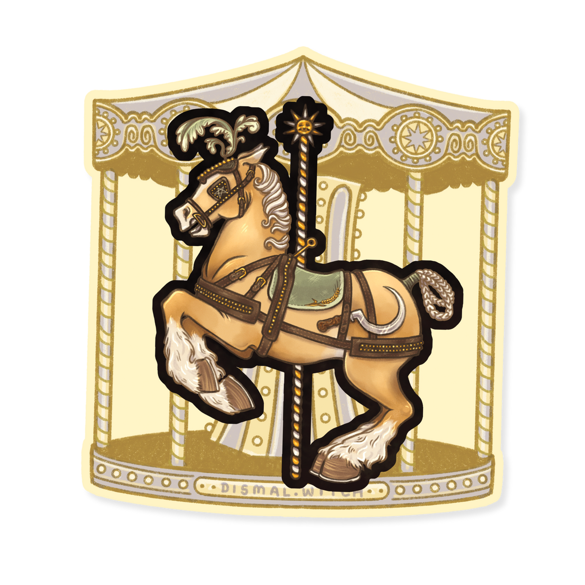 Lughnasadh Carousel Horse Sticker