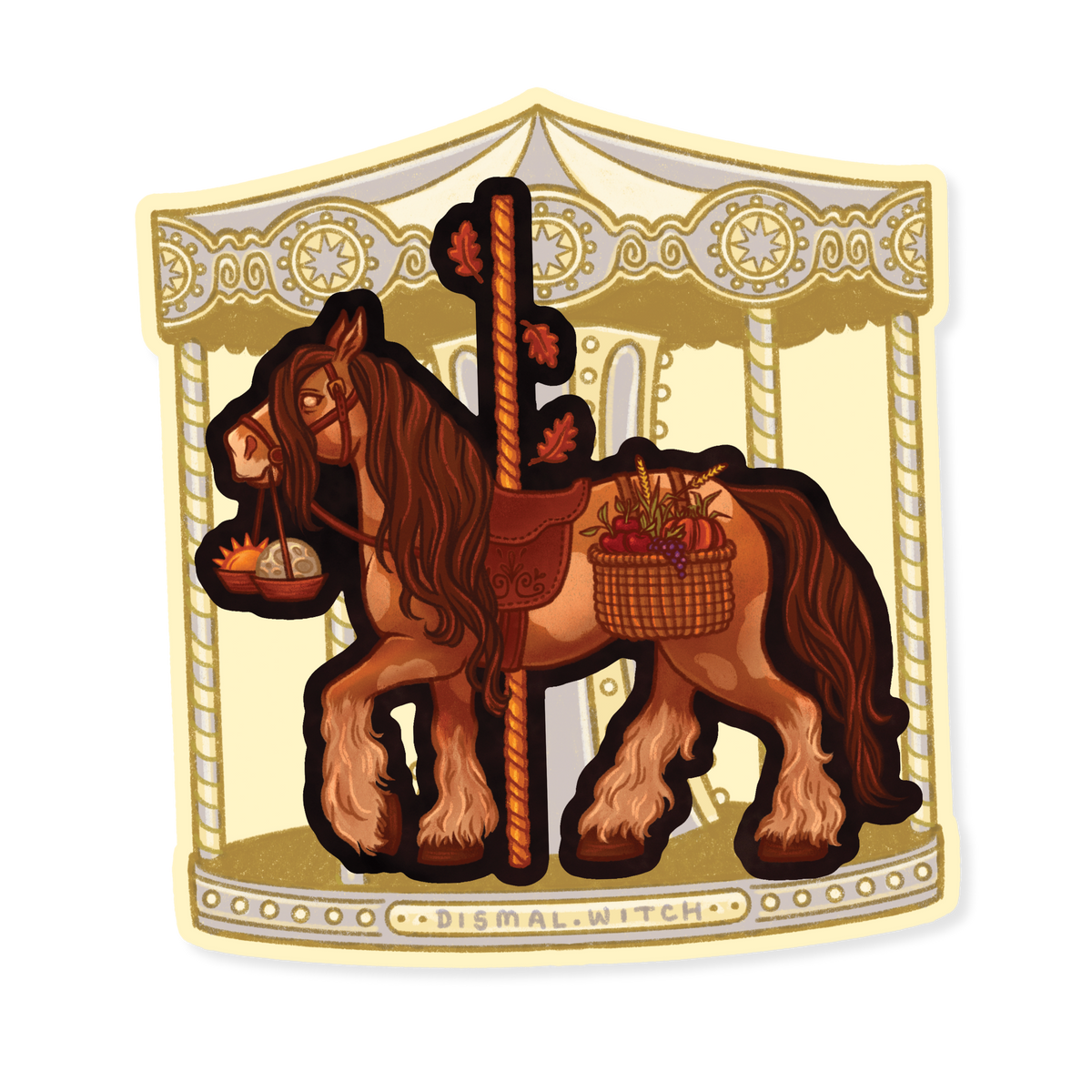 Mabon Carousel Horse Sticker