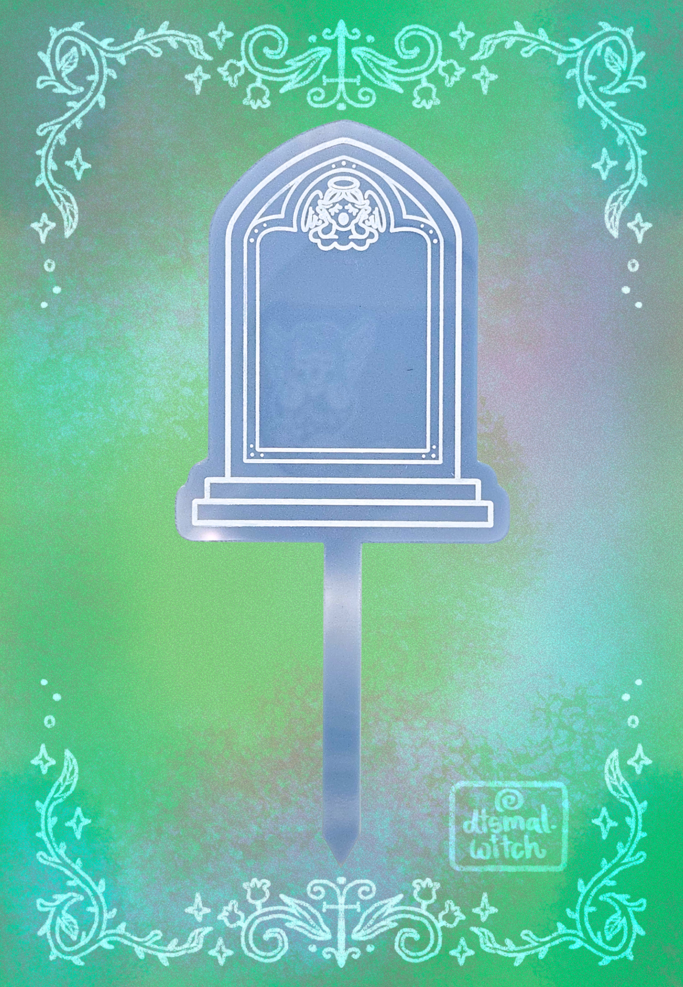 Cherub Gravestone Acrylic Plant Stake