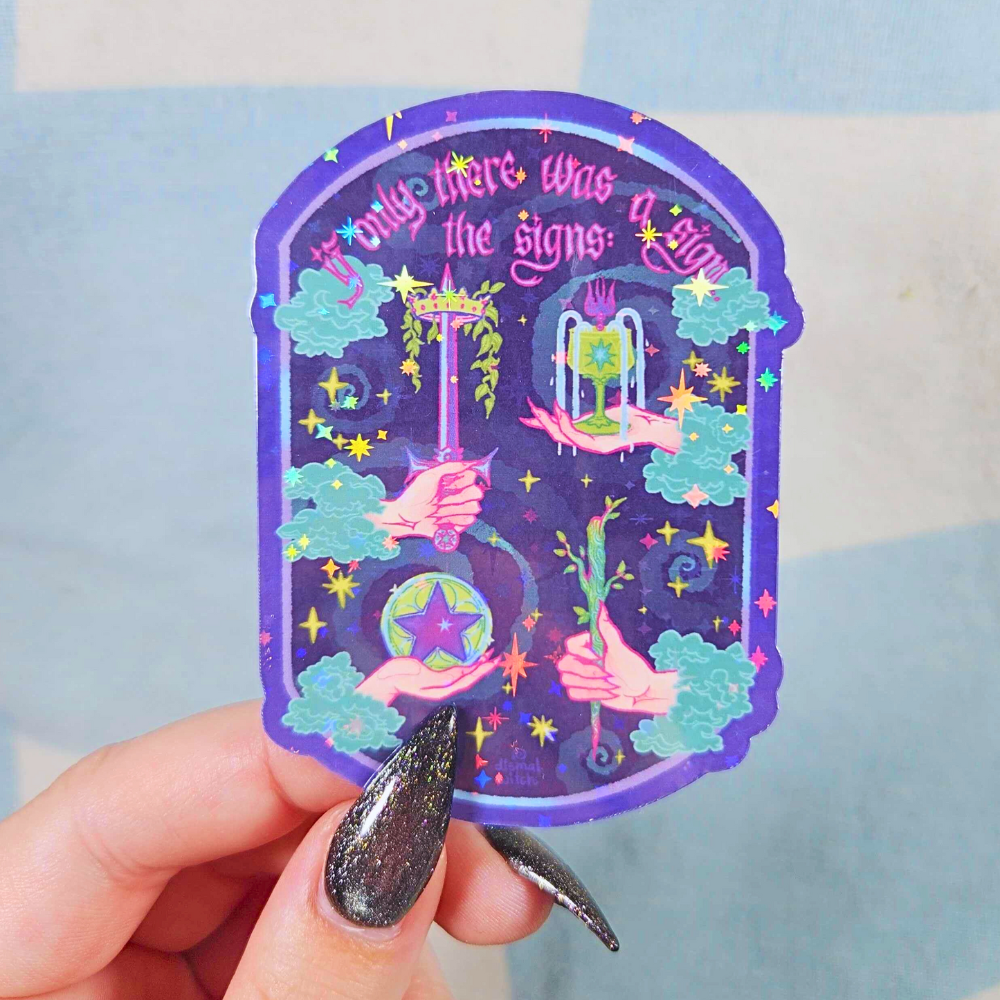 Tarot Aces Holographic Sticker