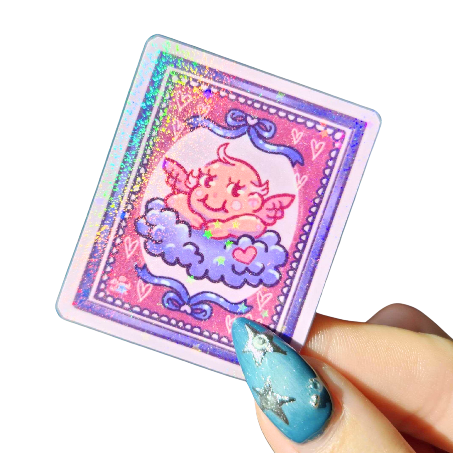 Kewpie Cupid Cameo Holographic Sticker