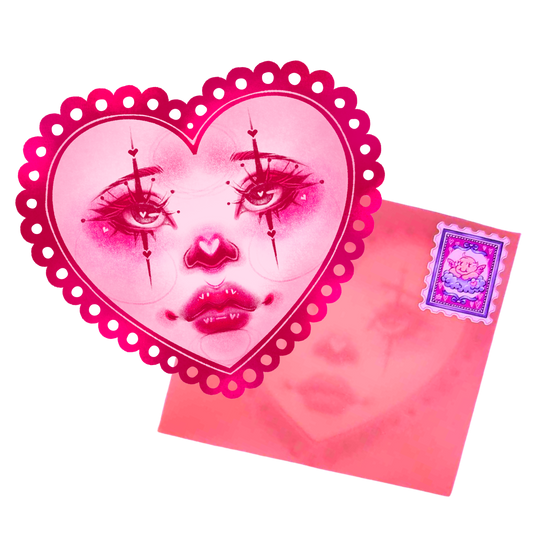 Pink Valentine Heart Card