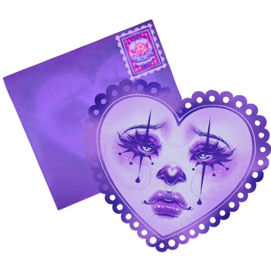 Purple Valentine Heart Card