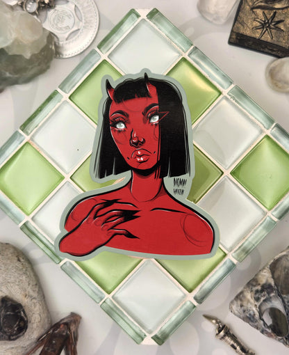 Pondering Demon Sticker