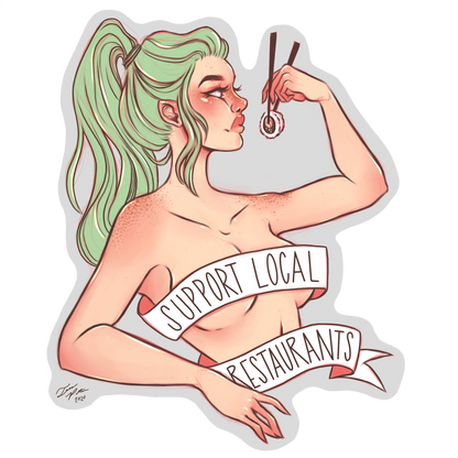 Support Local Restaurants Sticker