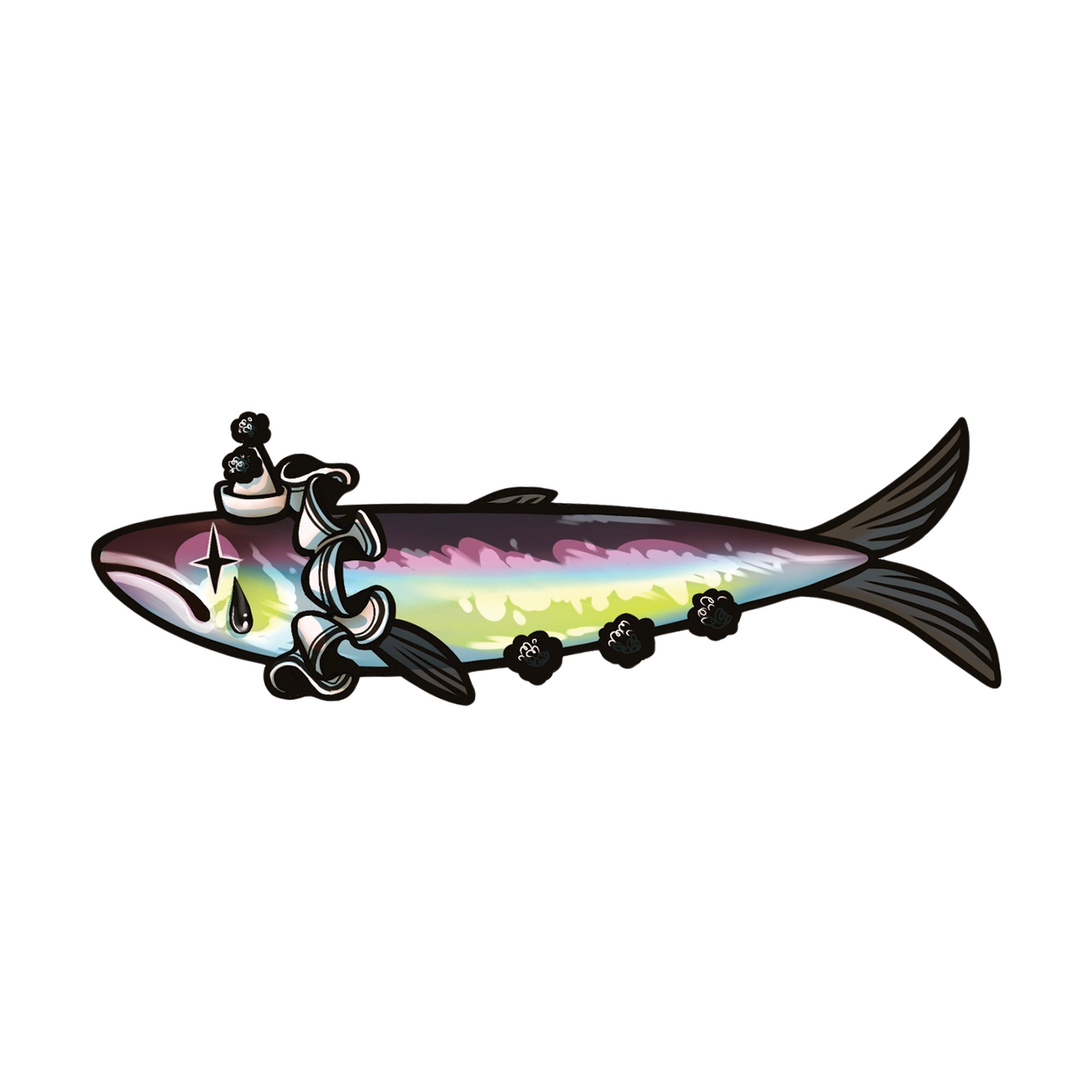 Sad Clown Sardine Sticker