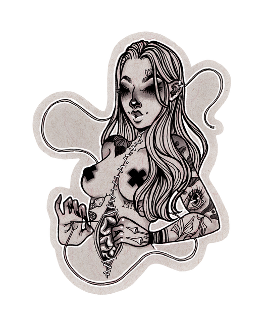Tattooed Seamstress Sticker