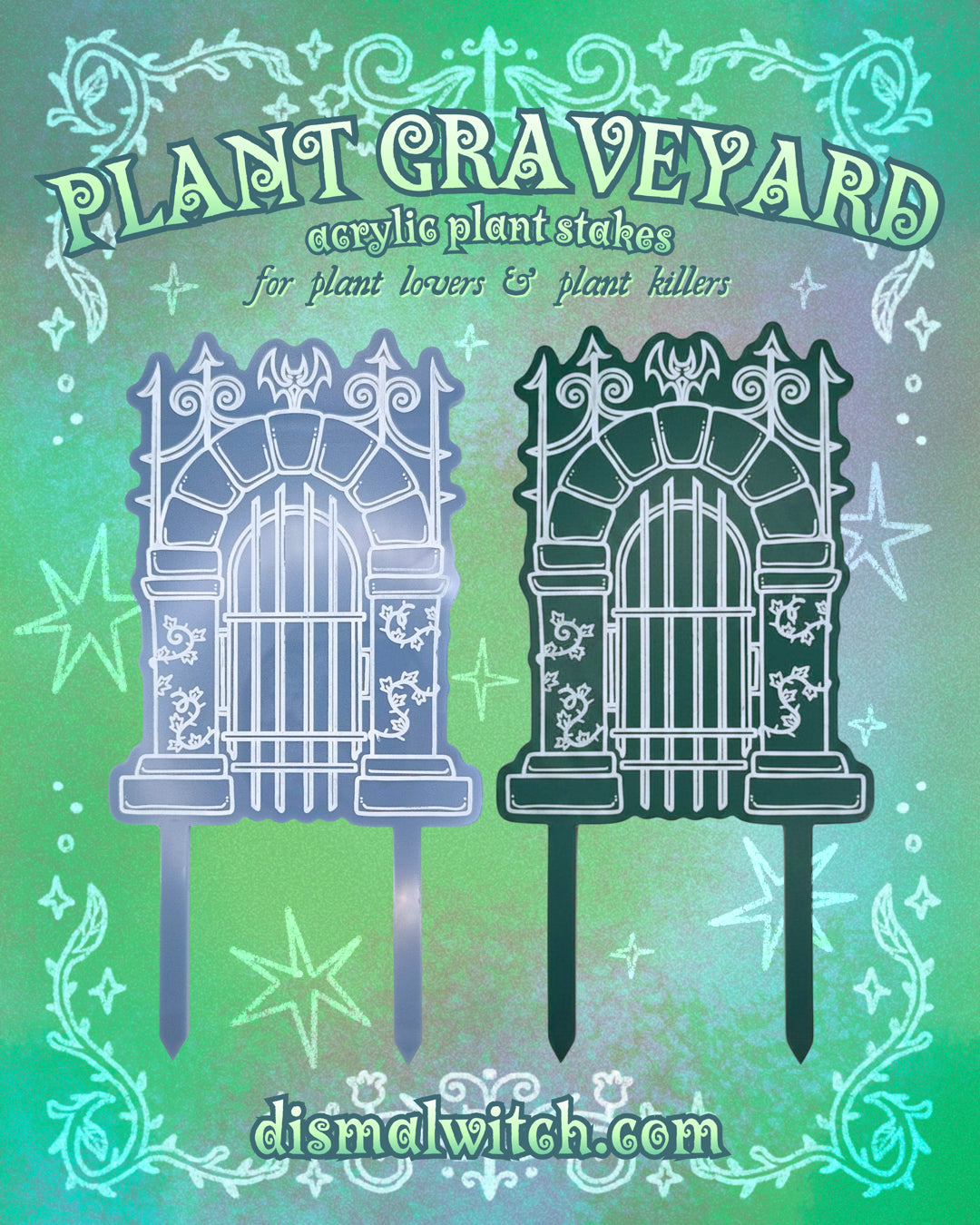 Graveyard Gate Acrylic Plant Stake